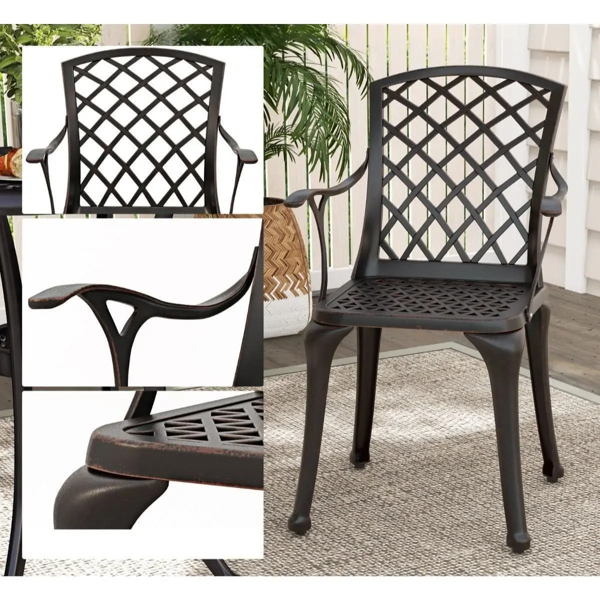 Набор садовых стульев Costway NP12037CP-2 (Black)