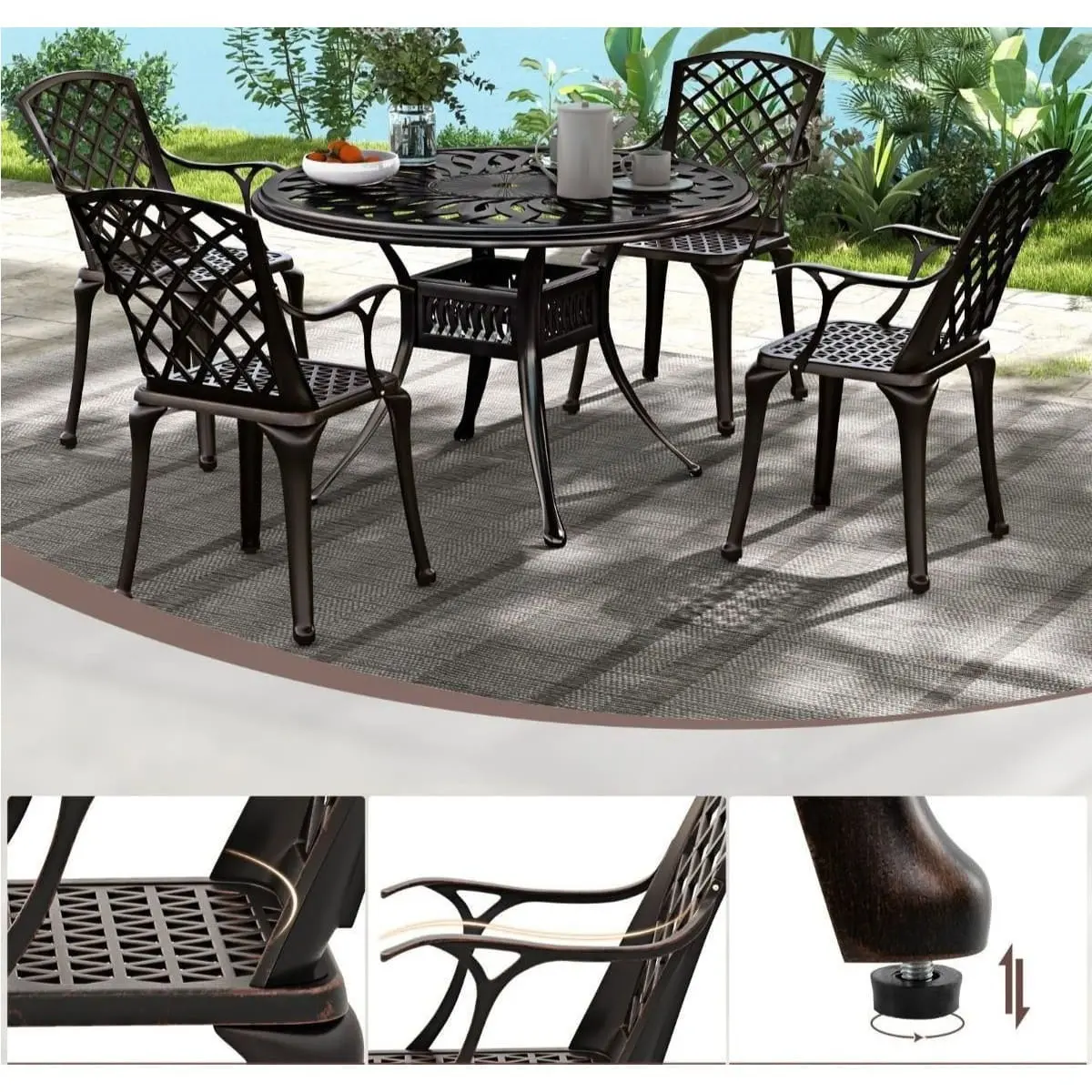 Набор садовых стульев Costway NP12037CP-2 (Black)