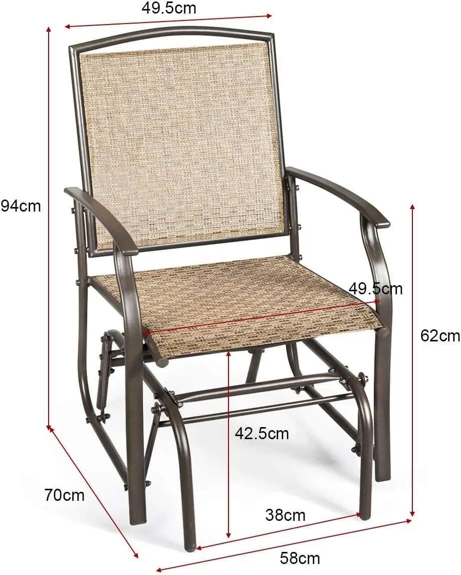 Set scaune de gradina Costway OP3906 9 (Brown)