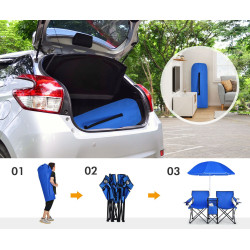 Set scaune de gradina cu umbrela Costway OP70621BL (Blue) Thumb