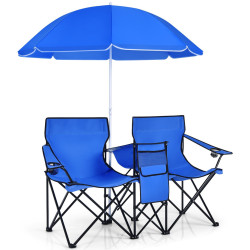 Set scaune de gradina cu umbrela Costway OP70621BL (Blue) Thumb