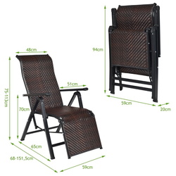 Set de sezlonguri Costway NP11386-2 (Brown) Thumb