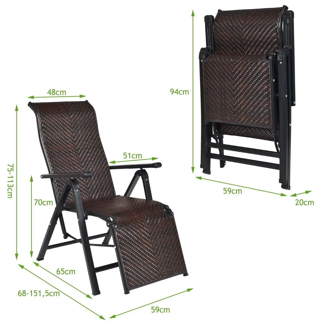 Set de sezlonguri Costway NP11386-2 (Brown)