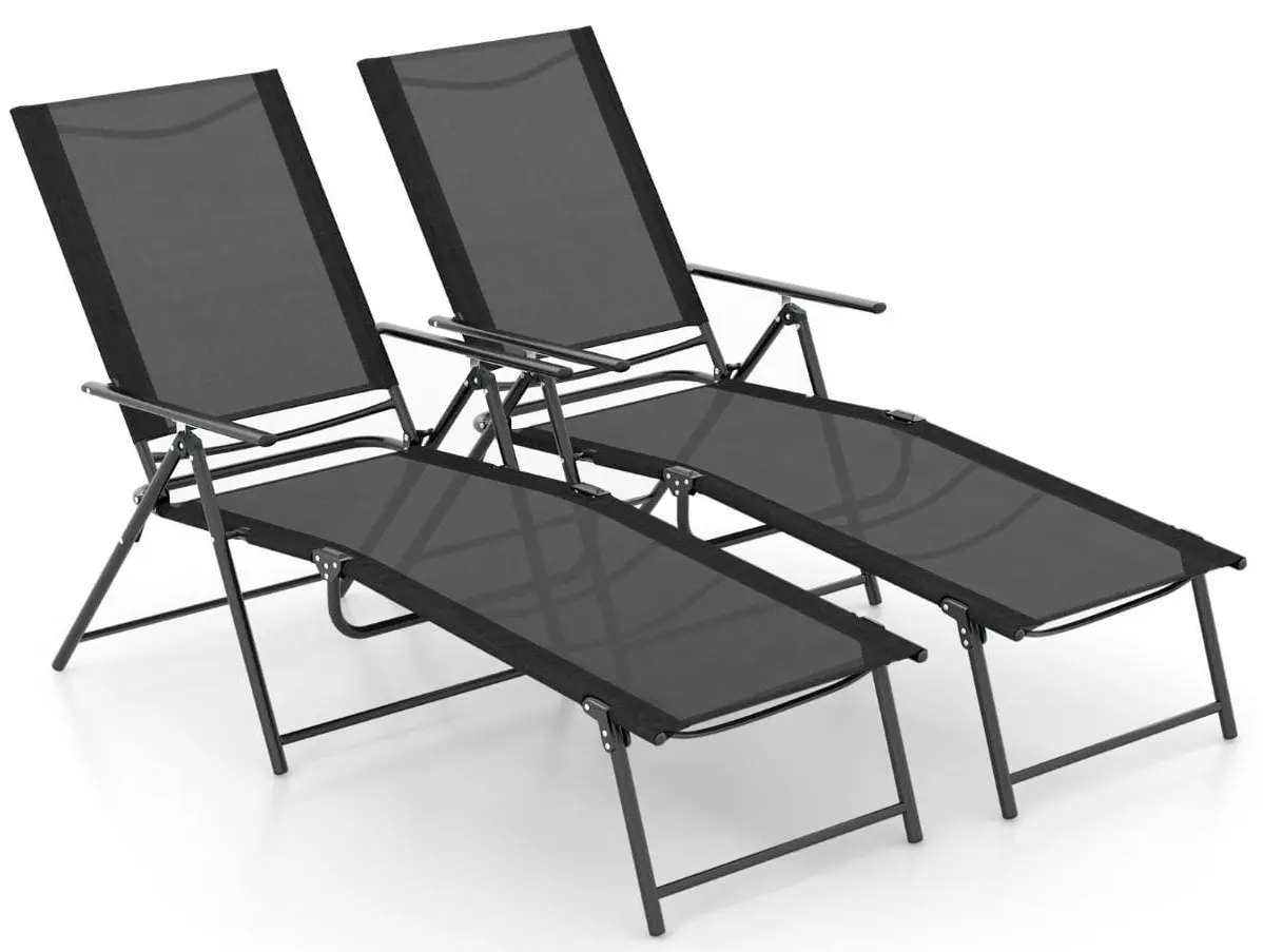 Набор шезлонгов Costway NP11397DK-2 (Black)