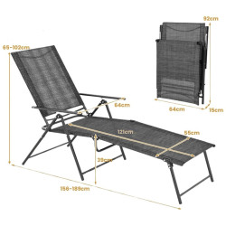 Набор шезлонгов Costway NP11397GR-2 (Grey) Thumb