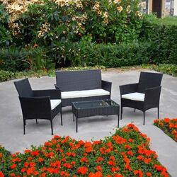 Set mobilier de gradina DeHome MG100 (Black/White) Thumb