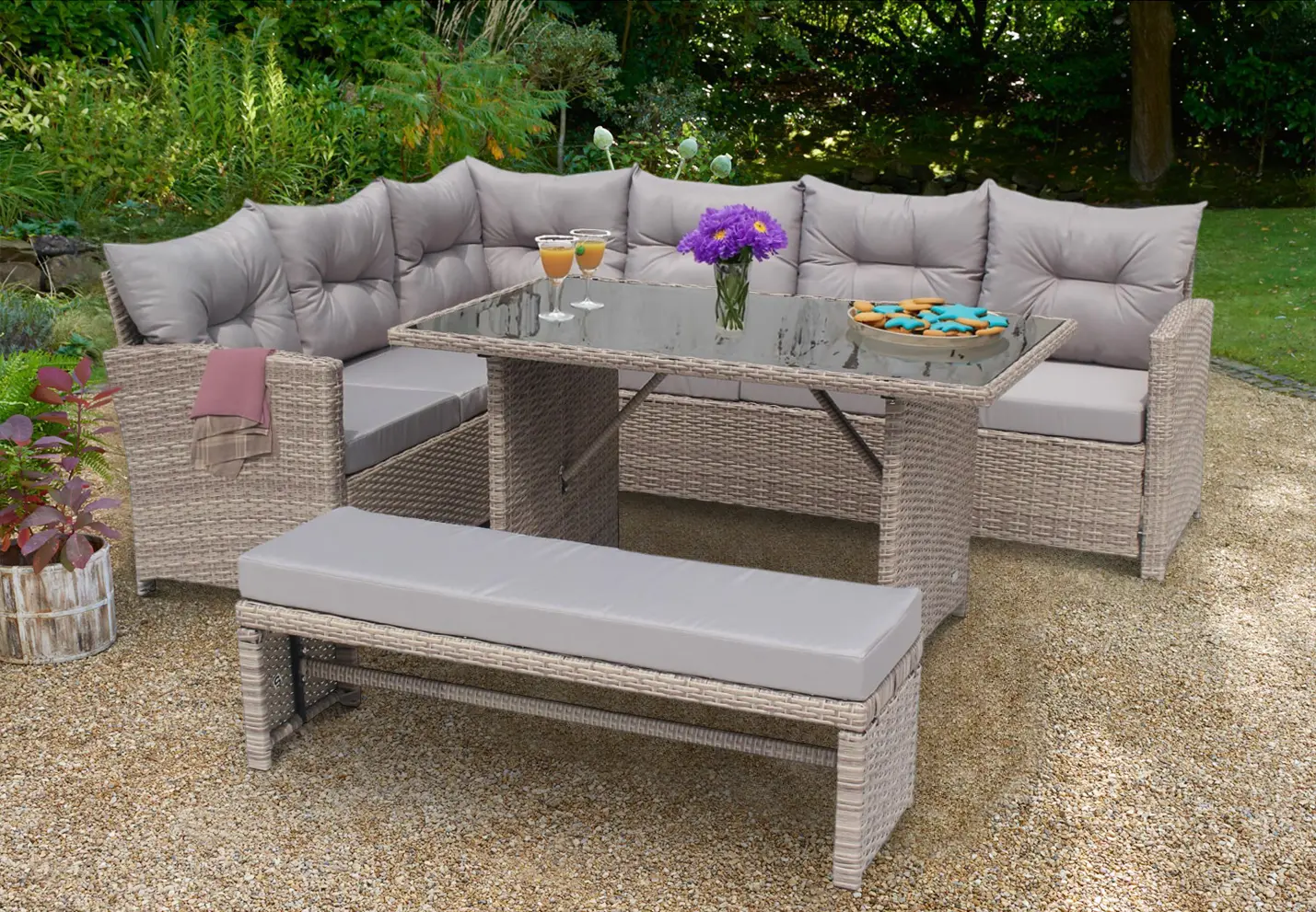 Set mobilier de gradina DeHome Zafir MG550C (Beige)