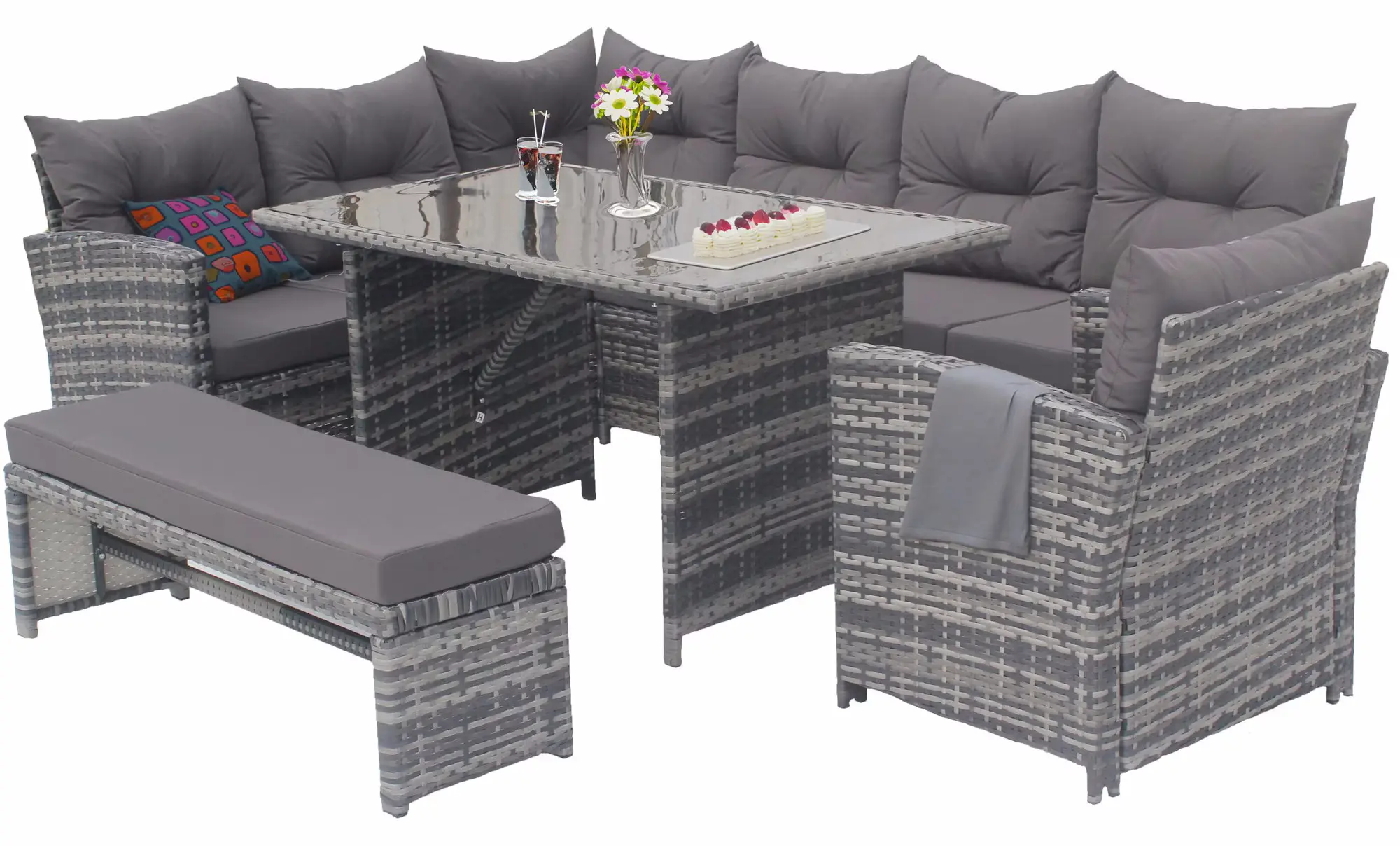 Set mobilier de gradina DeHome Zafir MG560G (Grey)