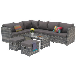 Set mobilier de gradina DeHome Zafir MG590G (Grey) Thumb