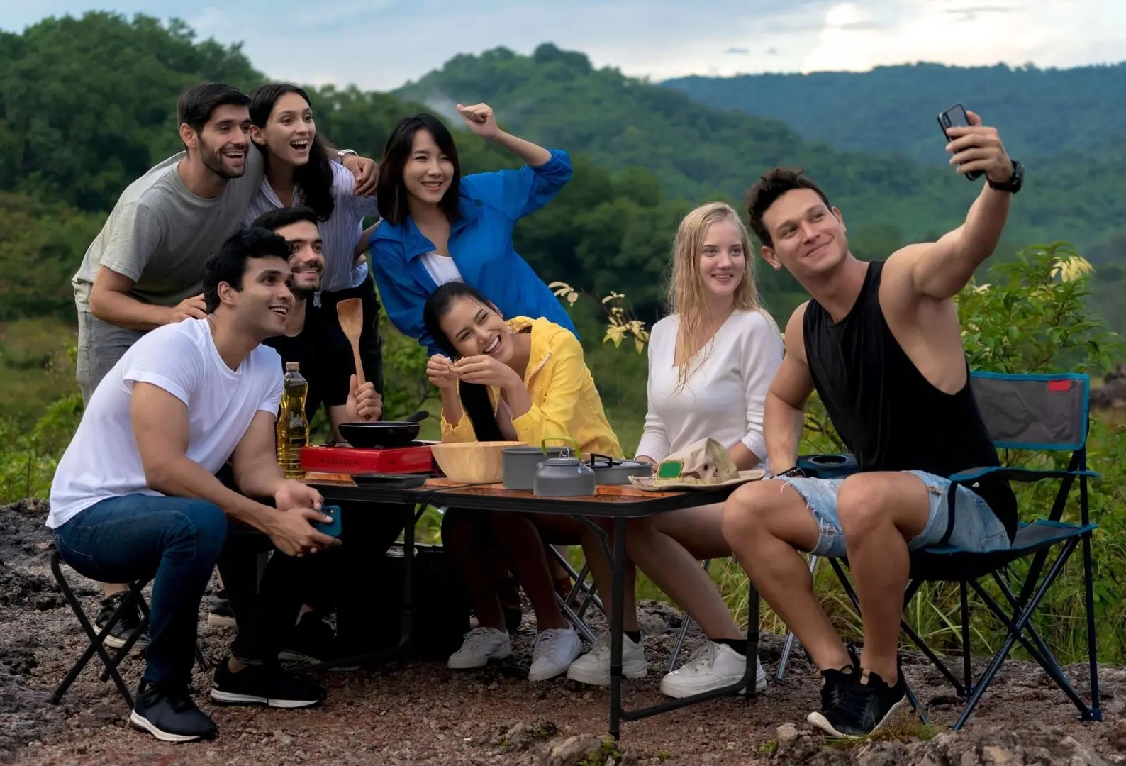 Set mobilier de gradina Ekspand Premium 120x60 (Wood/Black)