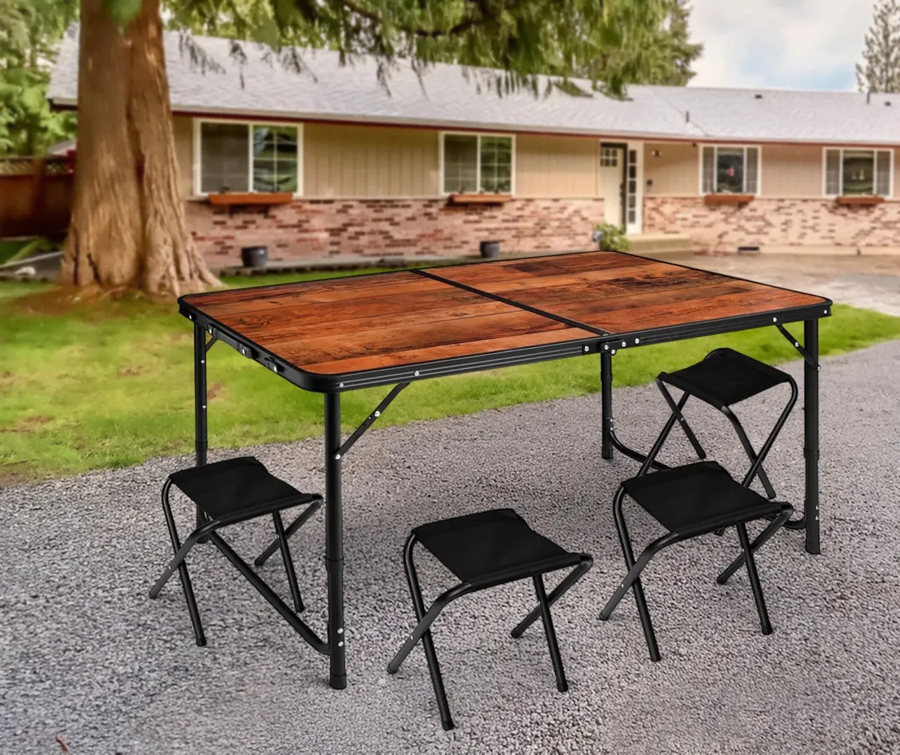 Set mobilier de gradina Ekspand Premium 120x60 (Wood/Black)