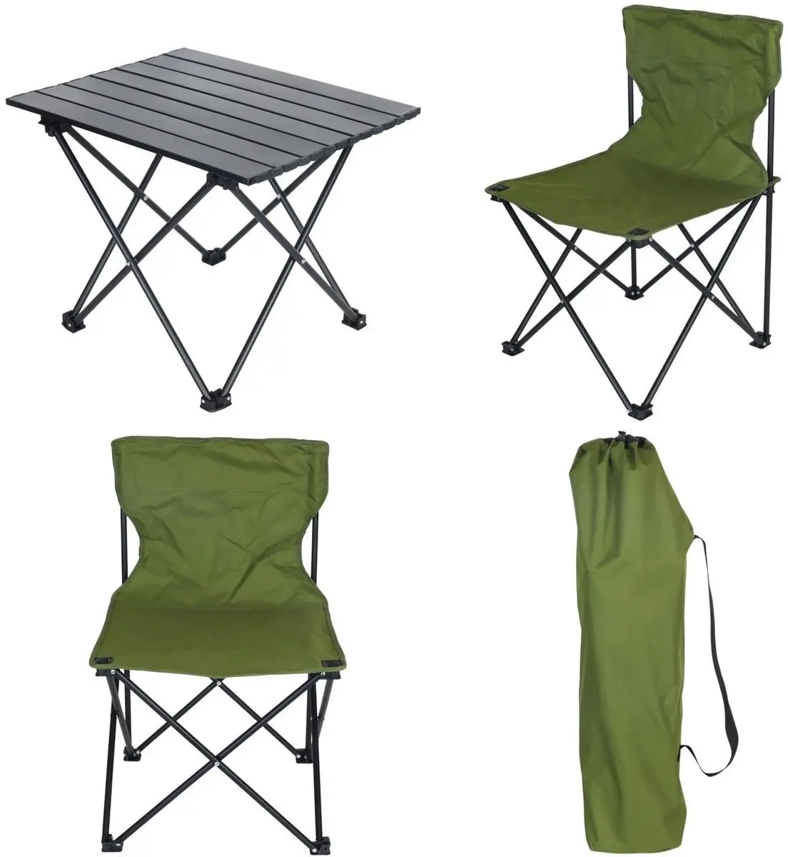 Set mobilier de gradina Enero Camp 1078199 (Green/Black) - 2