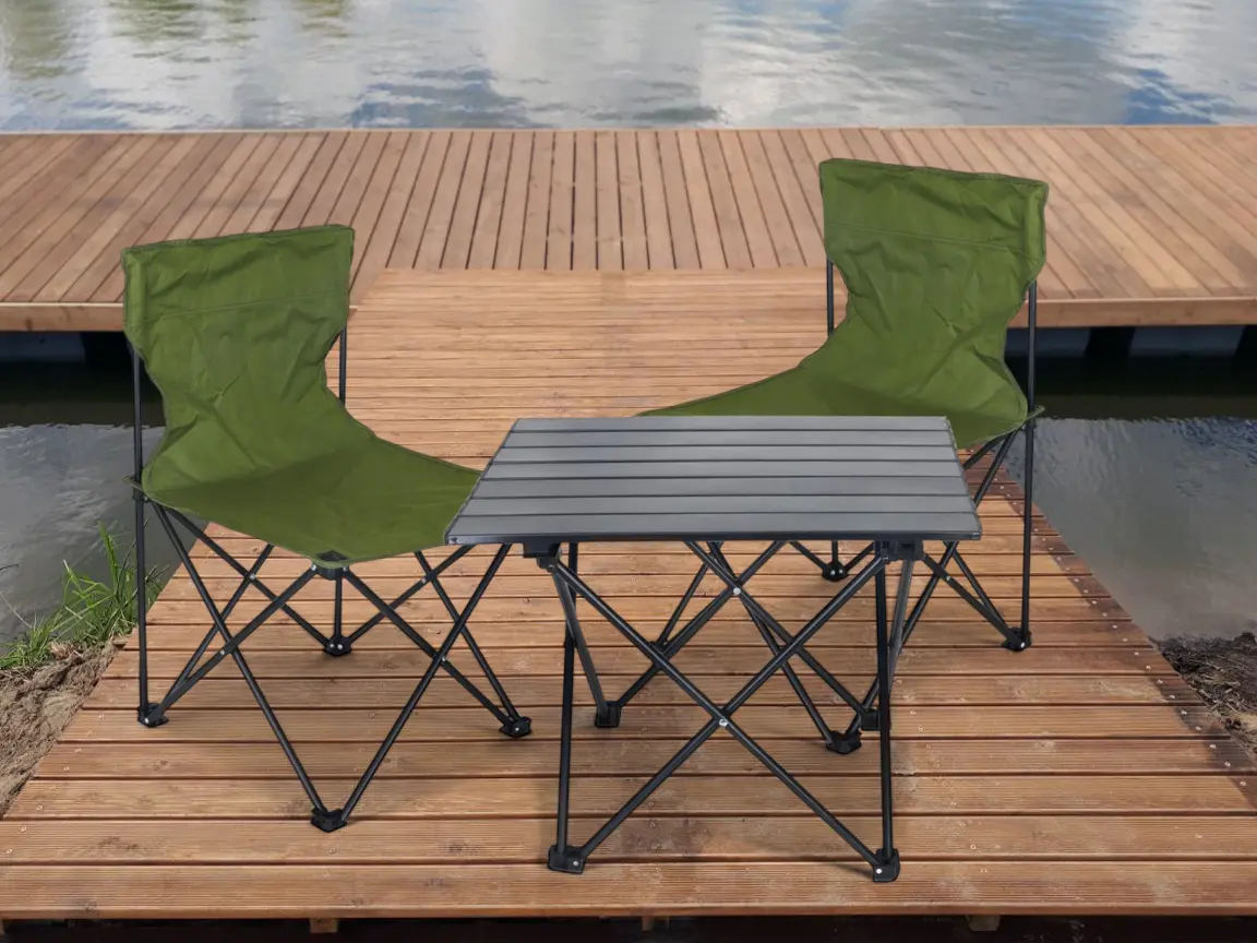 Set mobilier de gradina Enero Camp 1078199 (Green/Black)