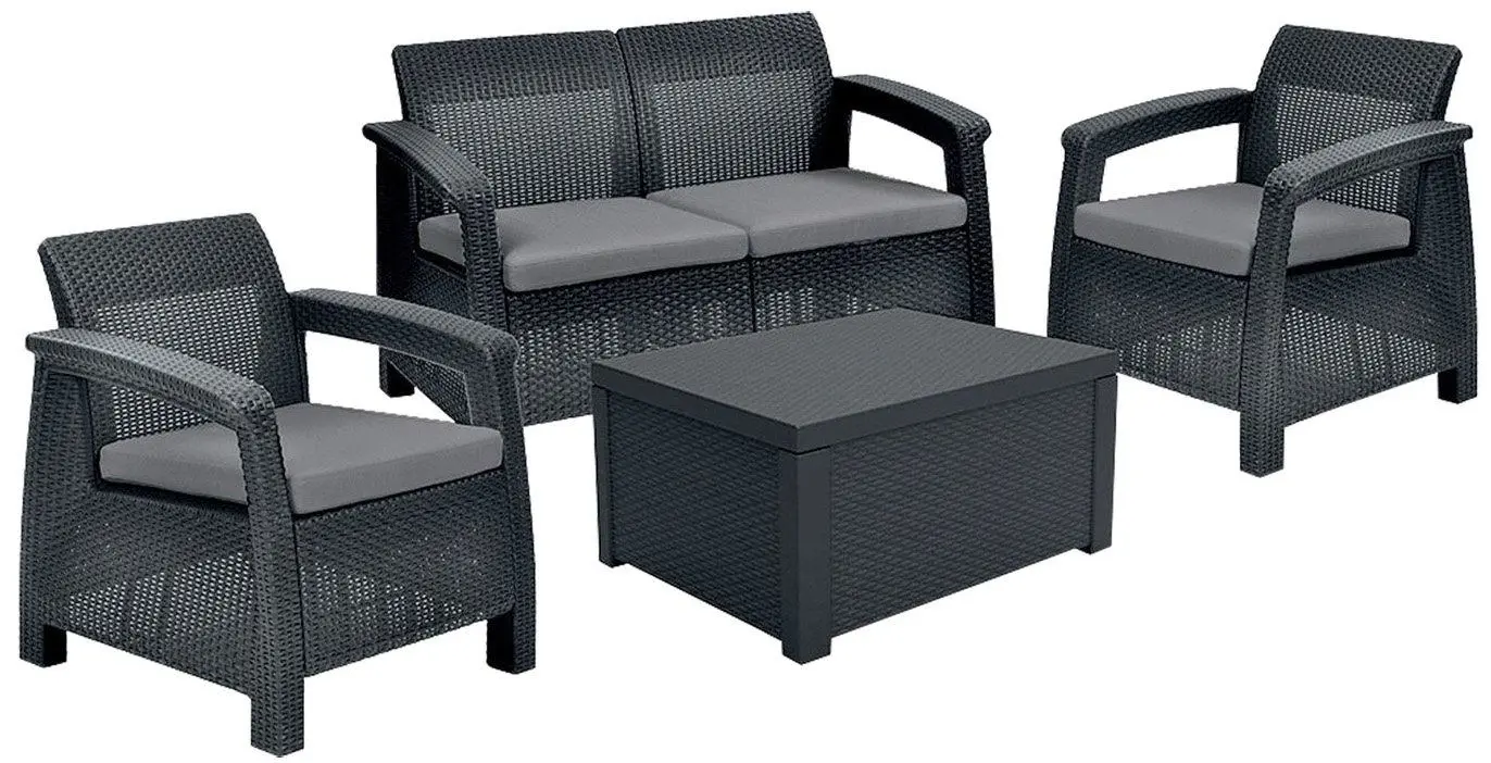 Set mobilier de gradina Keter Corfu II Box (Graphite) - 2