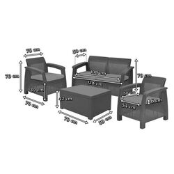 Set mobilier de gradina Keter Corfu II Box (Graphite) Thumb