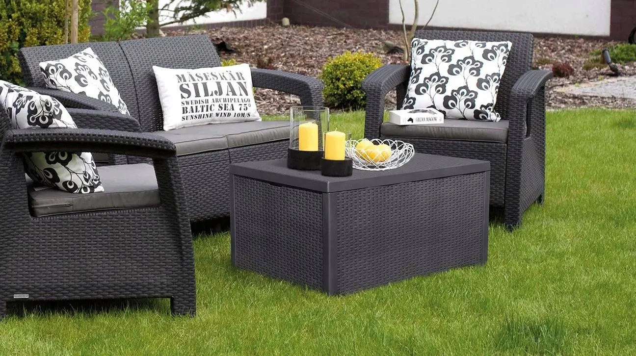 Set mobilier de gradina Keter Corfu II Box (Graphite) - 4