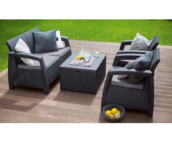 Set mobilier de gradina Funfit Corfu II Box (Graphite)