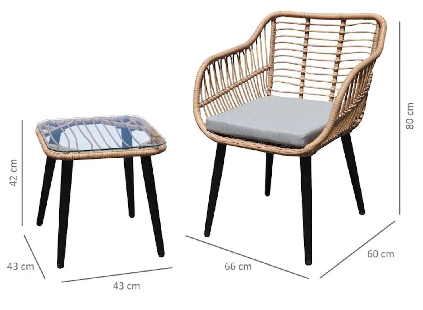 Комплект садовой мебели Garden Select Aer KJFR077 (Natural Rattan) - 7