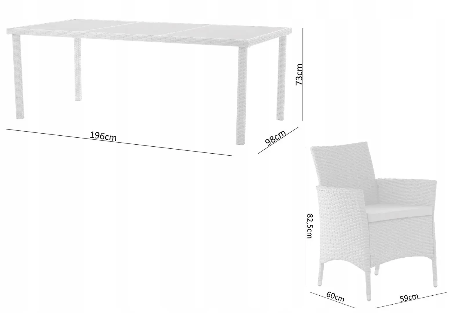 Set mobilier de gradina GardenLine ABI3661 (Grey)