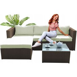 Set mobilier de grădină GardenLine ABI6696 (Brown/Cream) Thumb