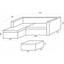 Set mobilier de grădină GardenLine ABI6696 (Brown/Cream) Thumb