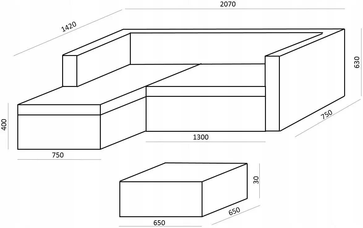 Set mobilier de grădină GardenLine ABI6696 (Brown/Cream)