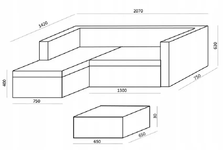 Set mobilier de gradina GardenLine ABI6702 (Grey/Beige)