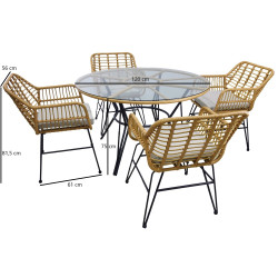 Set mobilier de gradina GardenLine ABI7503 (Black/Brown) Thumb