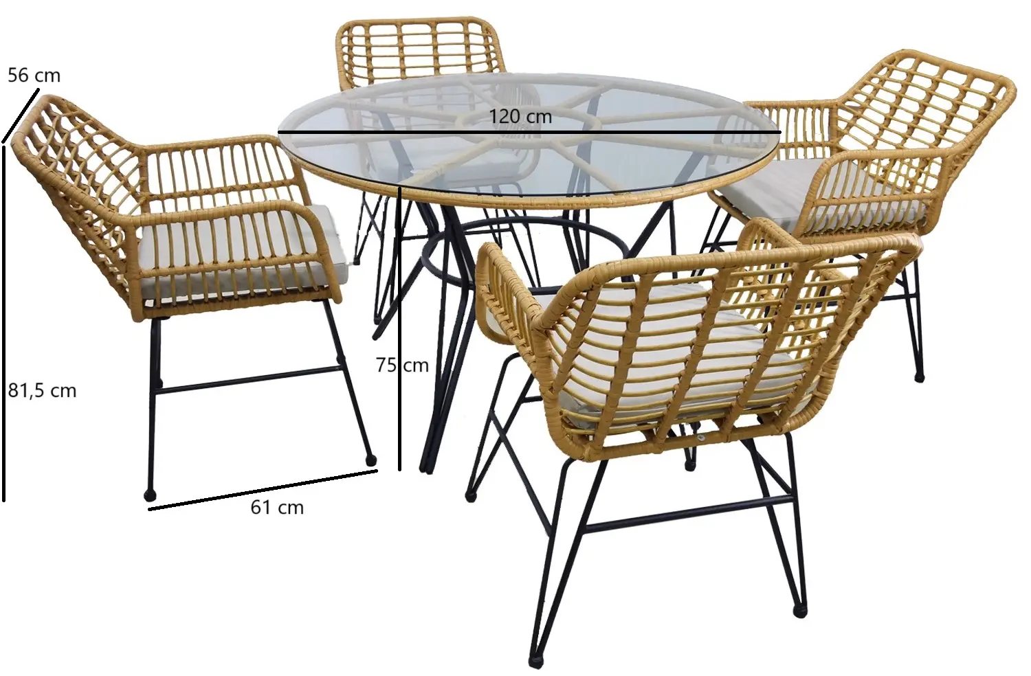Set mobilier de gradina GardenLine ABI7503 (Black/Brown) - 5