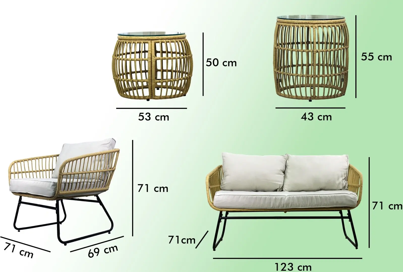 Set mobilier de gradina GardenLine ABI7534 (Brown)