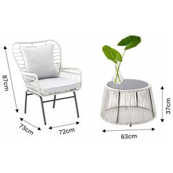 Set mobilier de gradina GardenLine ABI8052 (White/Black) Thumb