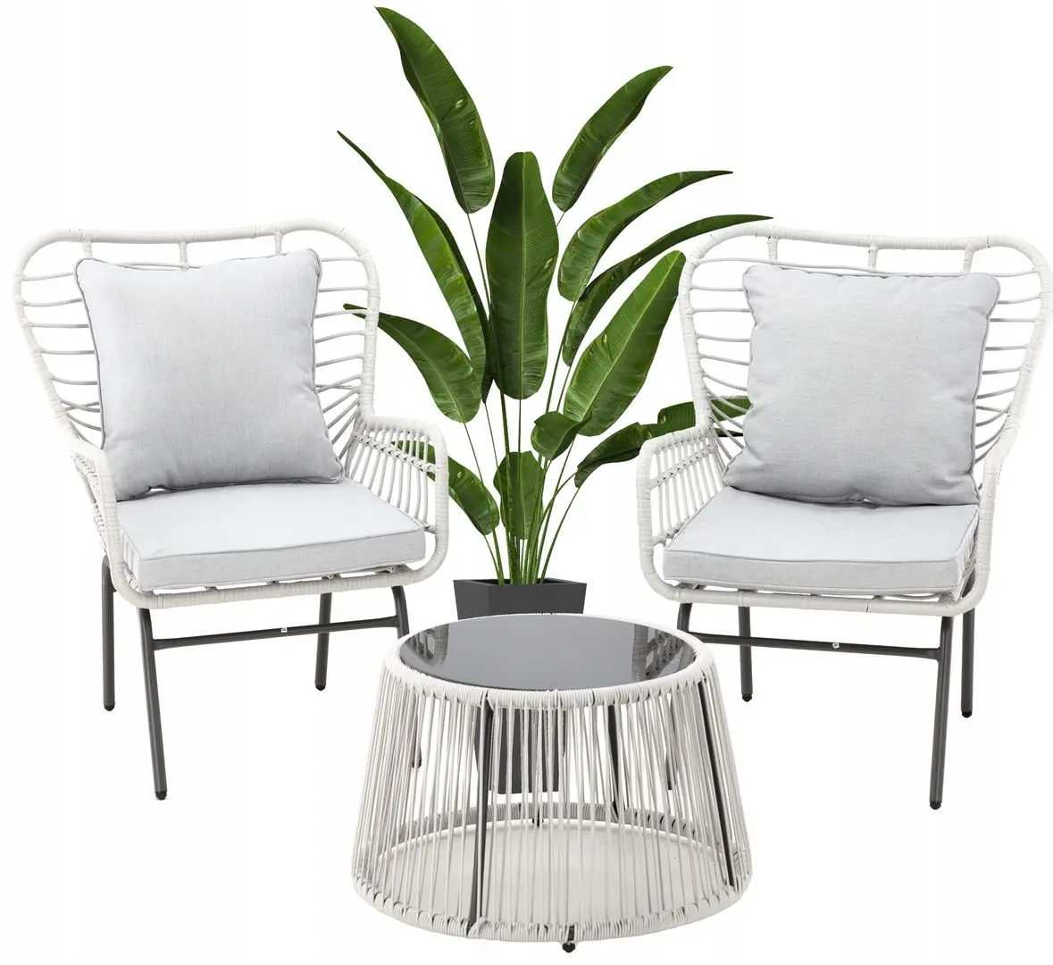 Set mobilier de gradina GardenLine ABI8052 (White/Black) - 5