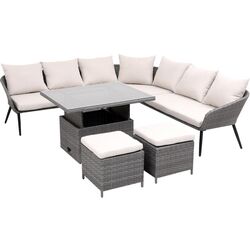 Set mobilier de gradina GardenLine ABI8182 (Grey/Cream) Thumb
