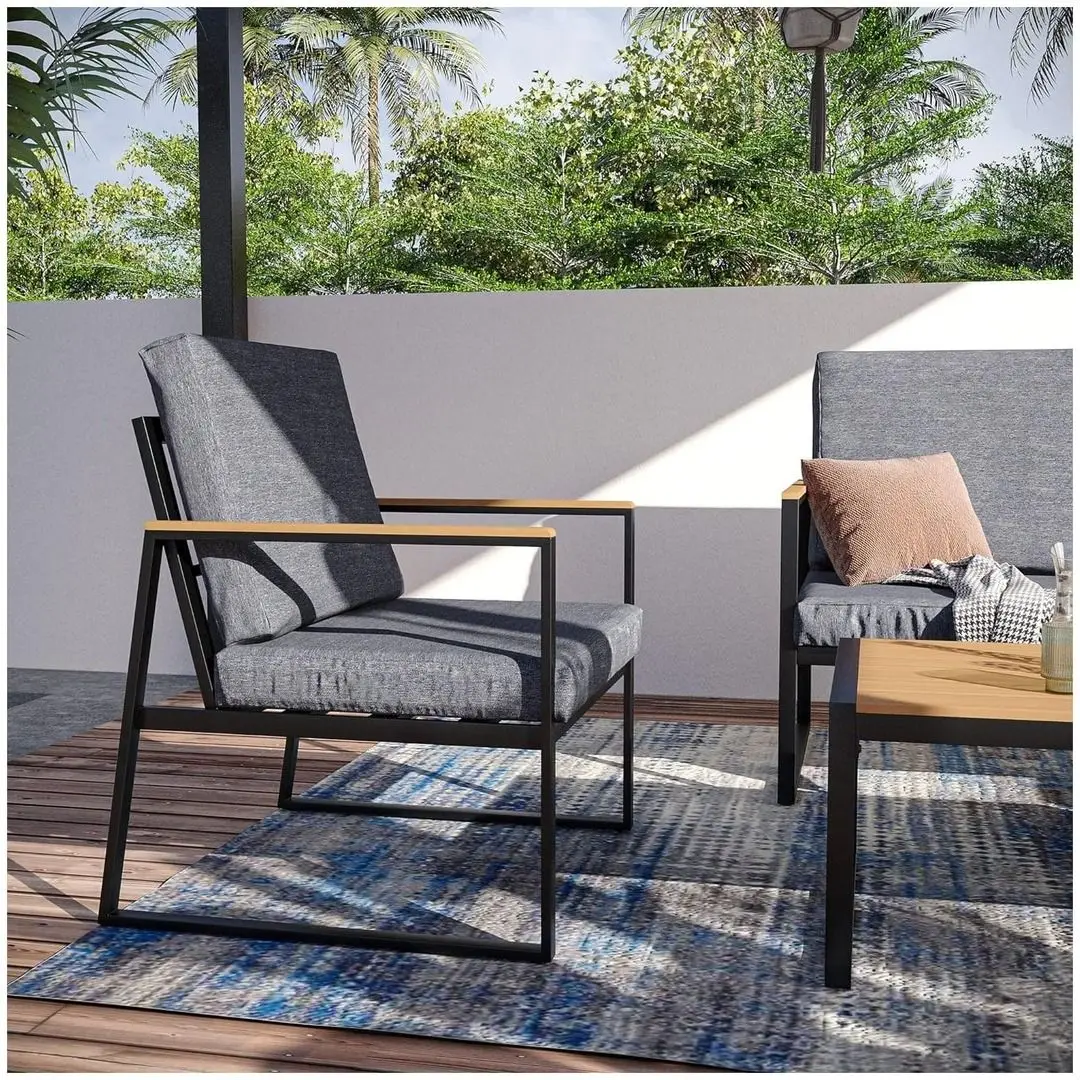 Set mobilier de gradina GardenLine ALM8120 (Grey/Natural) - 4