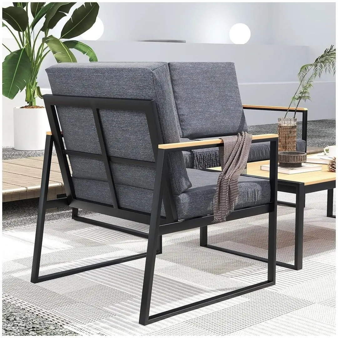 Set mobilier de gradina GardenLine ALM8120 (Grey/Natural) - 5