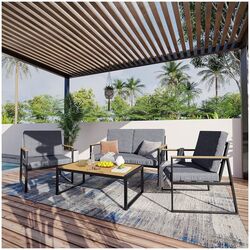 Set mobilier de gradina GardenLine ALM8120 (Grey/Natural) Thumb