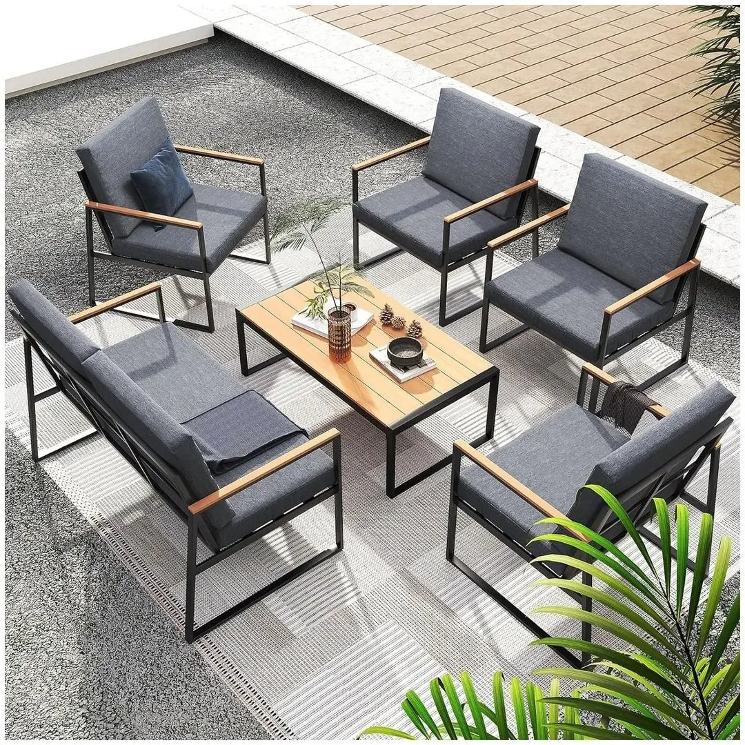Set mobilier de gradina GardenLine ALM8120 (Grey/Natural) - 8