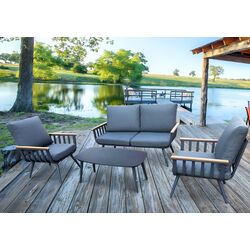 Set mobilier de gradina GardenLine ALM8151 (Grey/Natural)