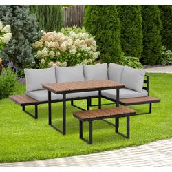 Set mobilier de gradina GardenLine ALM8199 (Brown/Black/Grey)