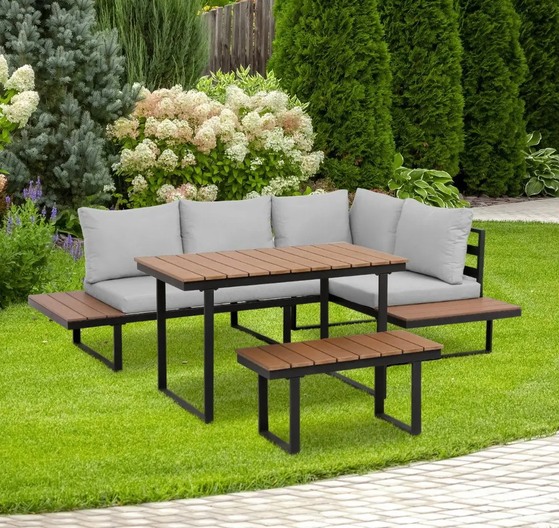 Set mobilier de gradina GardenLine ALM8199 (Brown/Black/Grey)