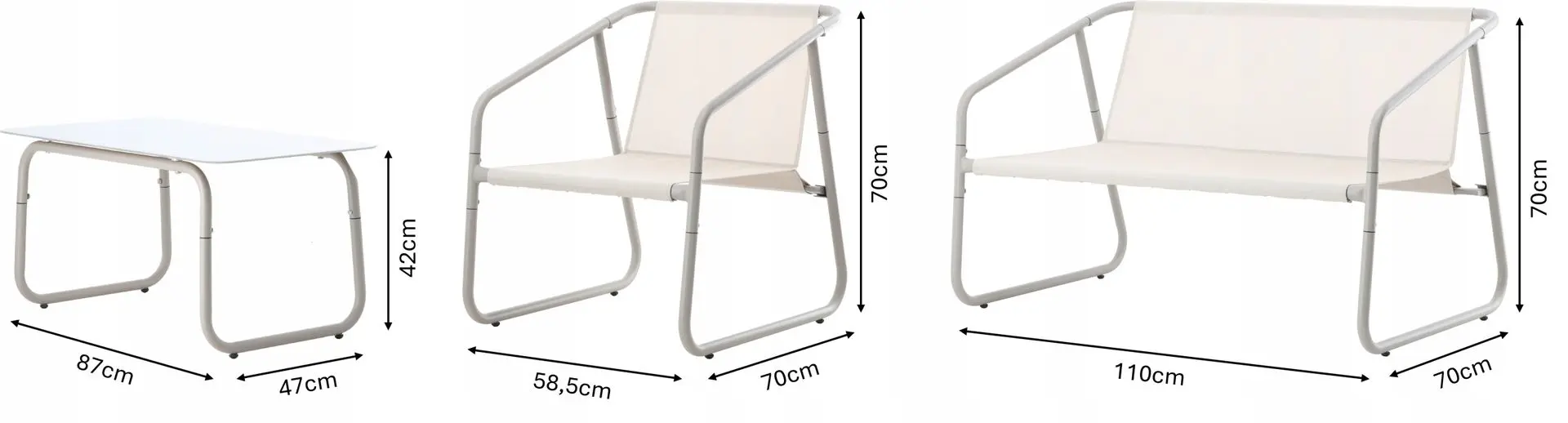 Set mobilier de gradina GardenLine ANH3811 (Beige/Grey)