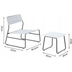 Set mobilier de gradina GardenLine ANH3835 (White/Grey) Thumb