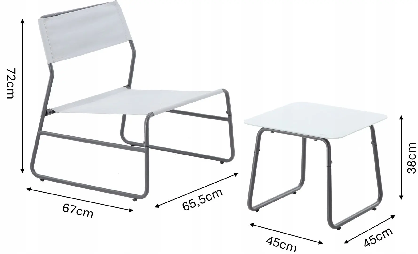 Set mobilier de gradina GardenLine ANH3835 (White/Grey) - 2