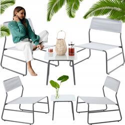 Set mobilier de gradina GardenLine ANH3835 (White/Grey) Thumb