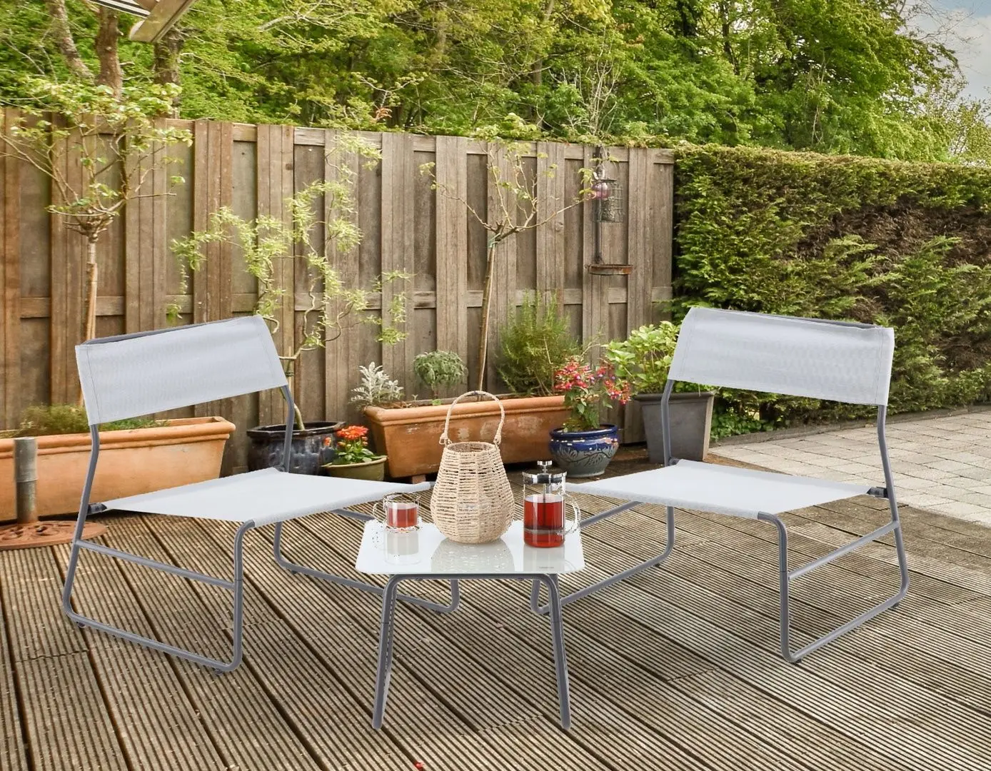 Set mobilier de gradina GardenLine ANH3835 (White/Grey)