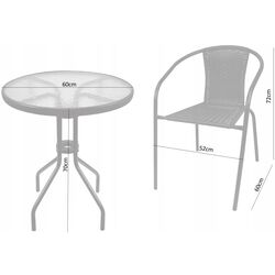 Комплект садовой мебели GardenLine Bistro NEO2262KPL (Dark Brown/Black) Thumb