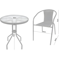 Set mobilier de gradina GardenLine Bistro NEO5252KPL (Grey) Thumb