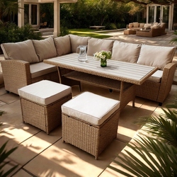 Set mobilier de gradina GardenLine Cesme ABI3517 (Beige)
