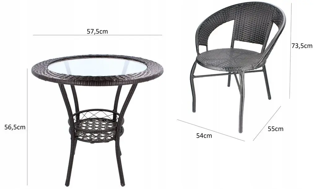 Set mobilier de grădină GardenLine FAT3038KPL (Black) - 2