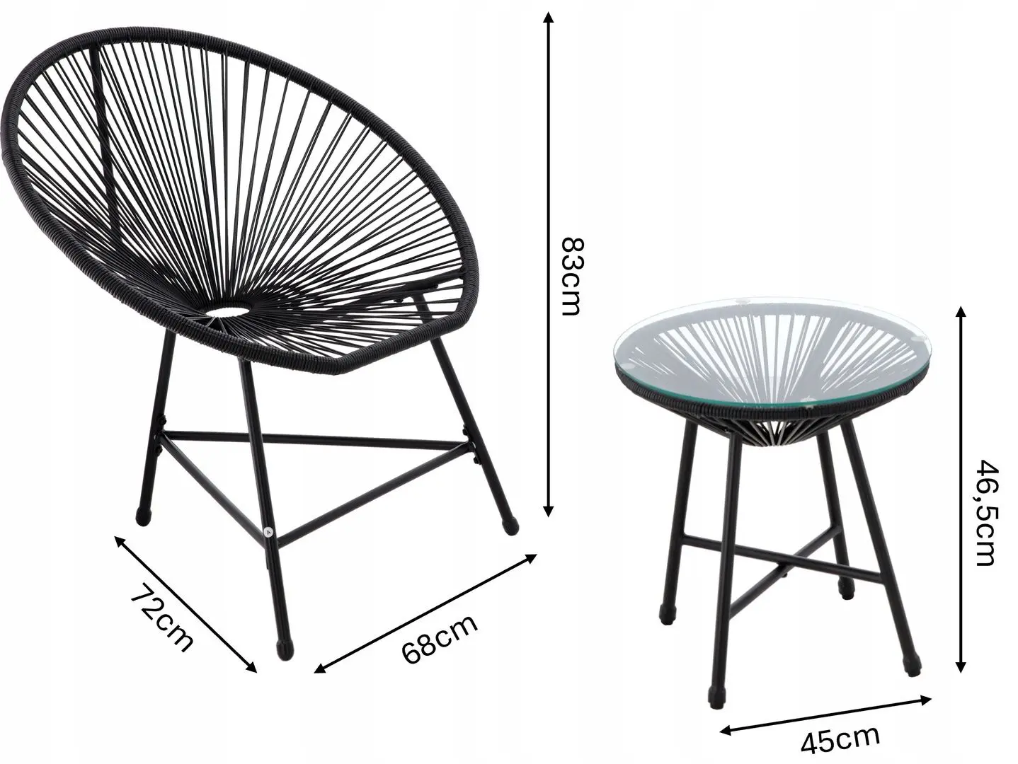 Set mobilier de gradina GardenLine FAT3439 (Black)